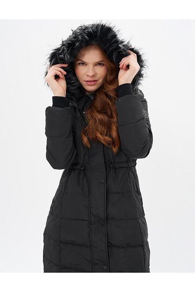 Kayra Faux Fur Goose down Coat Black