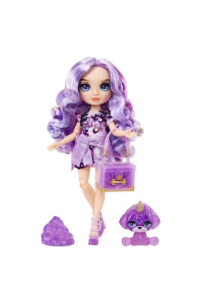 NS SHINE BEAUTY Children's Rainbow High Violet Shiny Slime and Pet Series Doll
