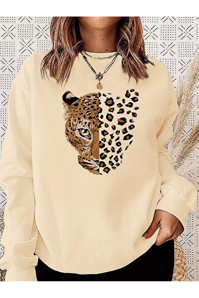 Lider Leather Düz Basic Sıfır Yaka Sweatshirt - Şık ve Konforlu Tasarım