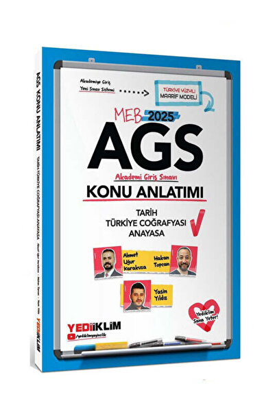 Yediiklim Yayınları 2025 MEB AGS Akademi Giriş Sınavı Tarih - Türkiye Coğrafy...