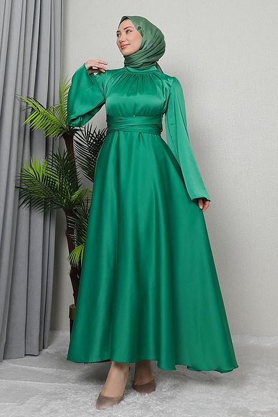 GİZ AGİYİM Πράσινο Ναζλι Φόρεμα Hijab