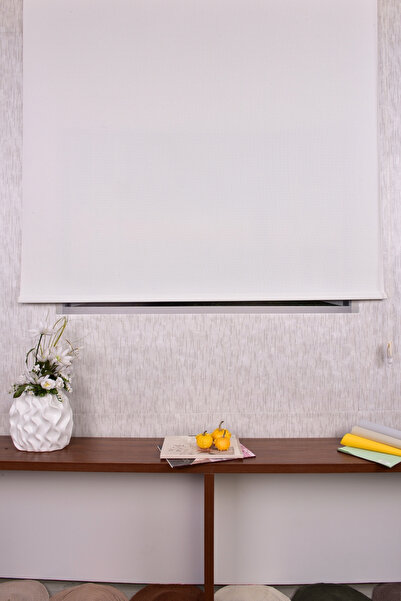 Setekshome Ekru Düz Etek Dilimsiz Ds-screen 1 Stor Güneşlik Perde