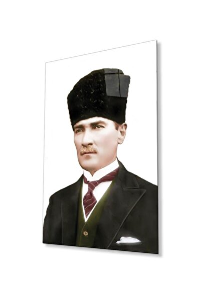 idealizbiz Ataturk Glass Painting 4mm Sticlă temperată durabilă, Ataturk Glass Wall Art