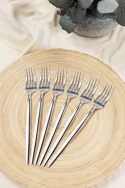 Kitchen Life Paris 6-Piece Stainless Steel Dessert Fork - 18/10 Stainless Steel