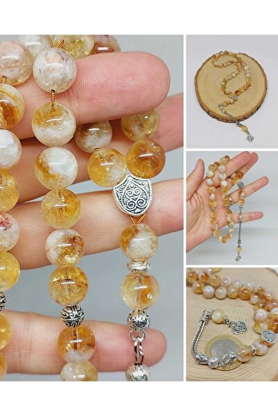 Yasamtohumu Piatra de citrin deschis și închis, culori mixte, 33 mărgele de r...