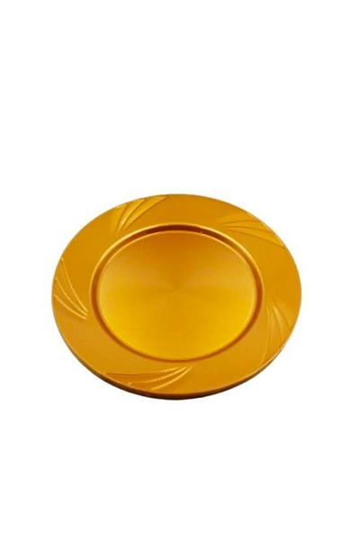 partideyince Plastic Hard Mica Plate Fork Cup Gold Color Set of 6