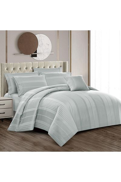 Donetella 300 TC Cotton Rich Removable Bedding Comforter Set, 8 Pcs King Size Fits 240x260 Cms