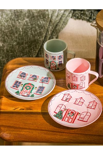 LC Waikiki Lcw Home Coffee Cup Set 90 ml Pink Printed 2-Person Porcelain
