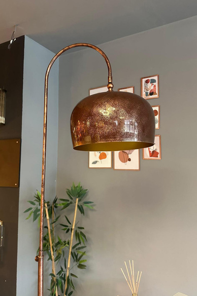 Bamyum Patina Lambader Hareketli Başlık Modern Dekoratif Metal Oturma Odası Çalışma Odası Zemin Lambası