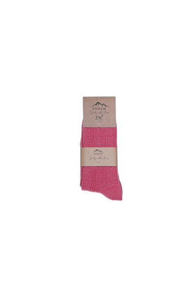 Fonem Women's Socket Seamless Wool Socks Fo 8003 Coral