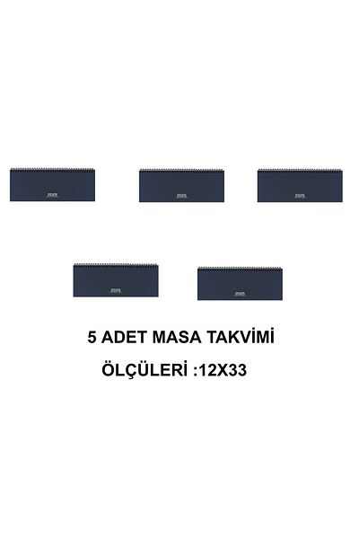 KESKİN COLOR Anul 2025 12x33,5 Agenda de masă săptămânală-albastru închis aj-65 (5 bucăți)