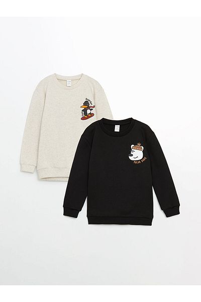 LC Waikiki Lcw Kids Crew Neck Printed Boys' Sweatshirt 2-Piece