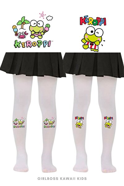 Girlboss Kawaii Keroppi 2 Li White Pantyhose
