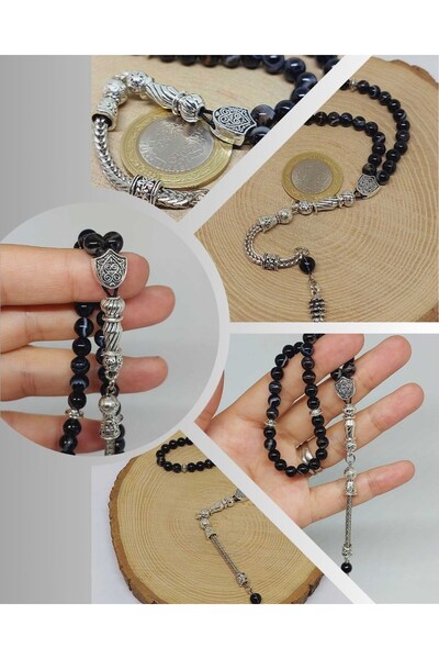 Yasamtohumu مسبحة 33 قطعة من حجر العقيق 6 ملم (17309)