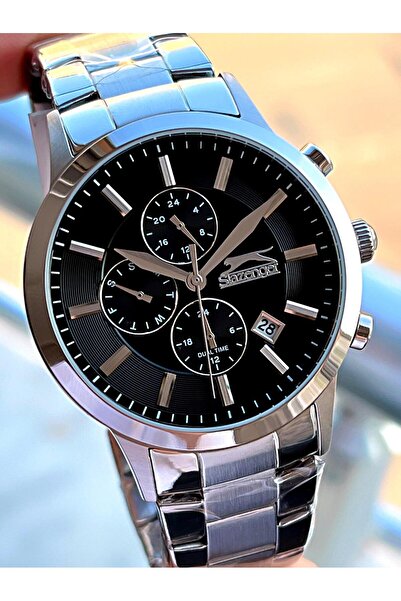 Slazenger وظائف داخلية بسلك فولاذي، ساعة يد رجالية مقاومة للماء بقدرة 5 أمتار
