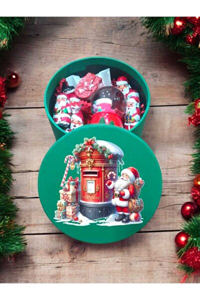 Genel Markalar Yılbaşı Kutusu Içinde Işıklı Kar Küresi Ve Noelbaba Çikolataları