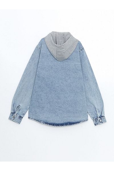 LC Waikiki Cămașă Jean pentru băiat cu glugă LCW Kids