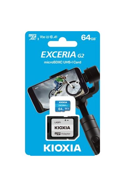 Kioxia Exceria Gx 64Gb Microsdxc Memory Card to Uhs-I V30 U3 A1 Sd Adapter, Support 4K Video Shooting