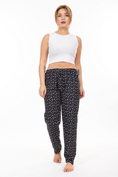 TAMPAP Pantaloni de pijama de damă din piele intoarsa cu model texturat