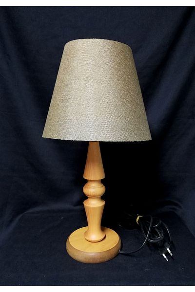 TEKAY AYDINLATMA Wooden Leg Bedroom Lampshade Wooden Lampshade Jute Headboard