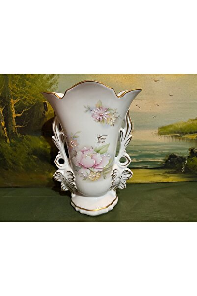 tayfuntufan antika koleksiyon Vasă din porțelan pictat manual Limoges, înălți...