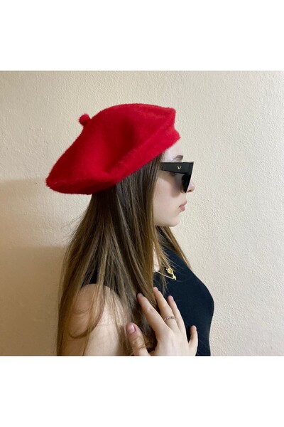 sema aksesuar Plush French Painter Beret - Hat - Christmas New Year Christmas Gift Birthday