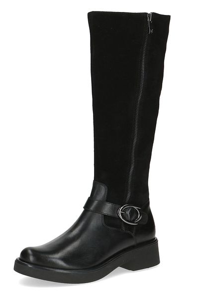 Caprice Damen Elegante Stiefel 9-25504-43 Schwarz 019 Black Comb Leder mit CAP Airmotion