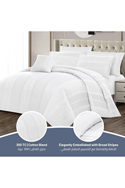 Donetella 300 Tc Cotton Blend Removable Bedding Comforter Set, 8 Pcs King Size Fits 240x260 Cm