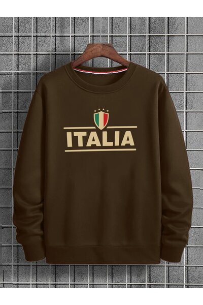 Lider Leather سويت شيرت مطبوع برقبة دائرية - تصميم أنيق ومريح