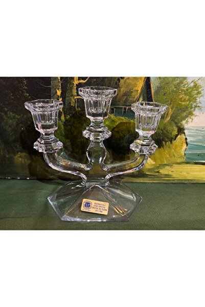 tayfuntufan antika koleksiyon Alman tritschler kristal şamdan 18,5 cm boyunda...