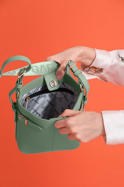 Garbalia Women's Shoulder Bag with Tokyo Strap, Large Compartment, Zipper Pocket, Magnet Closure, Mint Green