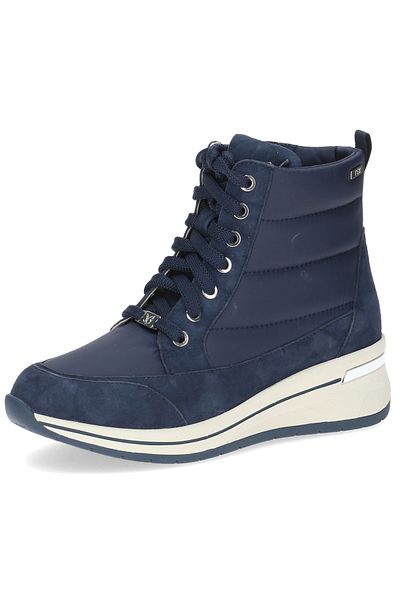 Caprice Damen Elegante Stiefelette Winterschuhe warm gefüttert 9-26106-43 Blau 880 Ocean Comb Leder/Synthet