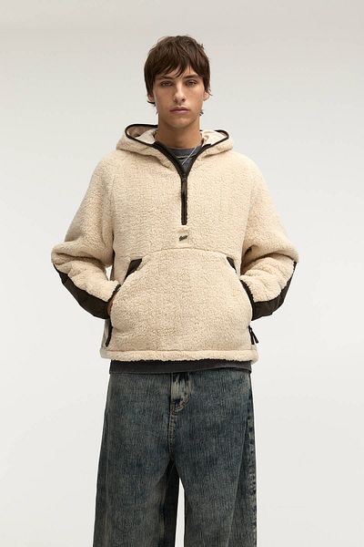 Pull & Bear Hooded teddy jacket