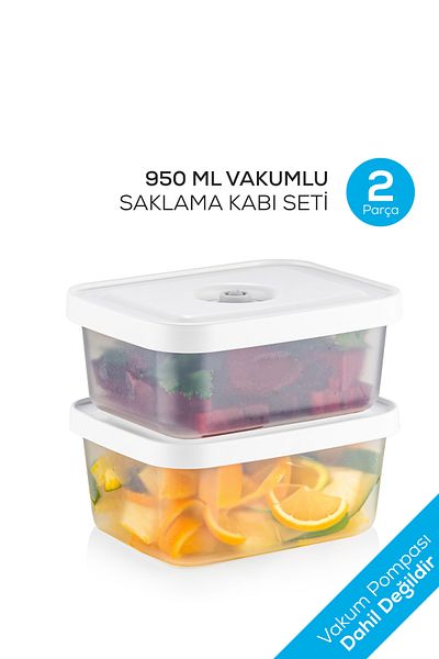 Vienev Vacuumfresh Set of 2 950 ml Vacuum Food Storage Containers