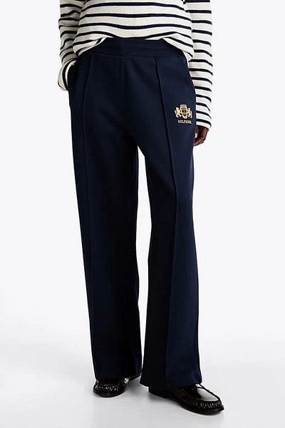 Tommy Hilfiger Women's Logo Embroidered Straight Jogger Pants - Navy Blue