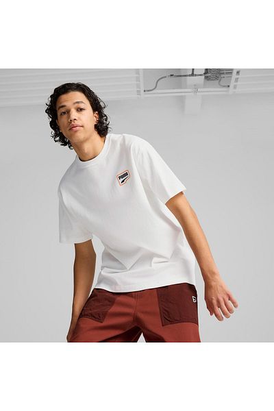 Puma Λευκό μπλουζάκι Downtown Relaxed Graphic Unisex