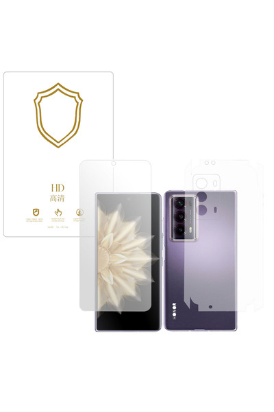 Microcase Honor Magic V2 ile Uyumlu Full Tpu Ön Arka ve Yan 360 Nano Koruma- ...