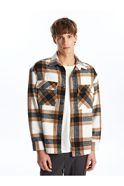 LC Waikiki Comfortable Fit Long Sleeve Plaid Men's Lumberjack Shirt Jacket