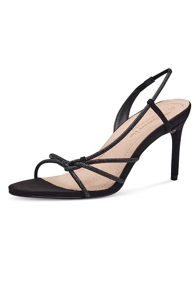 Tamaris Damen Komfort Sandalen 1-28306-42 Schwarz 001 Black Textil