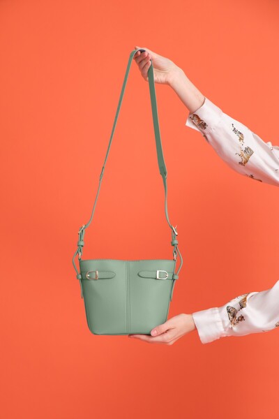 Garbalia Women's Shoulder Bag with Tokyo Strap, Large Compartment, Zipper Pocket, Magnet Closure, Mint Green