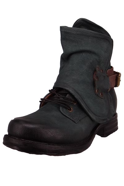 A.S.98 Damen Elegante Stiefelette 4004 Saintmetal 717204-1201 Grün 0003 Fondente Leder