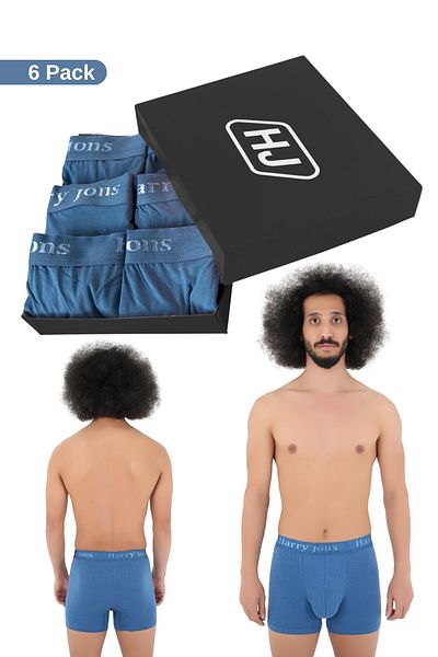 Harry Jons Ανδρικό Modal Boxer Lycra Premium Box 6 τεμαχίων