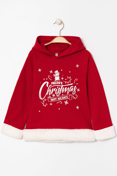 Beniizle Детски суичър с качулка и 2 въжета, коледен принт и новогодишна тематика