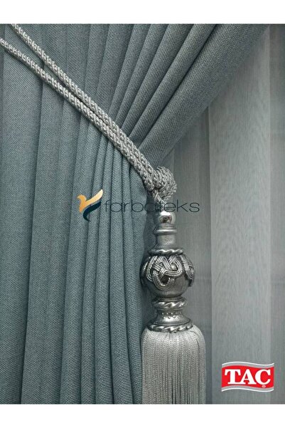 farbateks Mint Linen Background Curtain 1E3 Draped Pleated Background Curtain