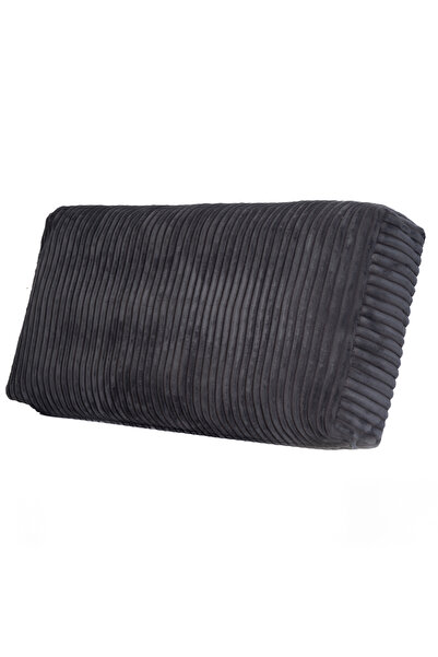 AYPETEKS Antrasit Fitilli Kadife Koltuk Sırt Kırlent KIlıfı