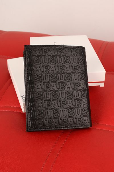 U.S. Polo Assn. BAZA. Polo Assn. 24020-24021 Portofel negru din piele naturală - Suport card