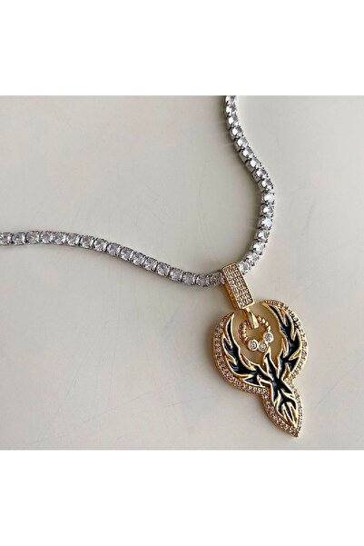 JEWELRY سلسلة حجرية من الفولاذ على شكل فينيكس