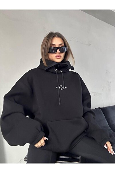 YONEZ MODA Unisex Kar Maskeli Kapüşonlu Oversize Sweatshirt