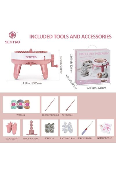 SENTRO Örgü Makinesi 40 İğne İlmek Orta Boy Kolay Örgü Çocuk ve Yetişkinler için