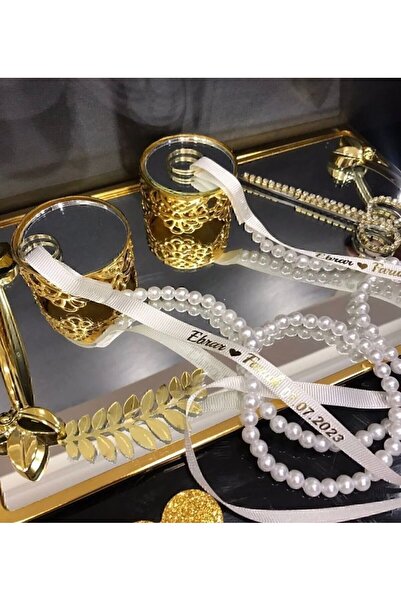 Genel Markalar Dökülen İncili İsimli Söz Nişan Yüzük Kurdelesi